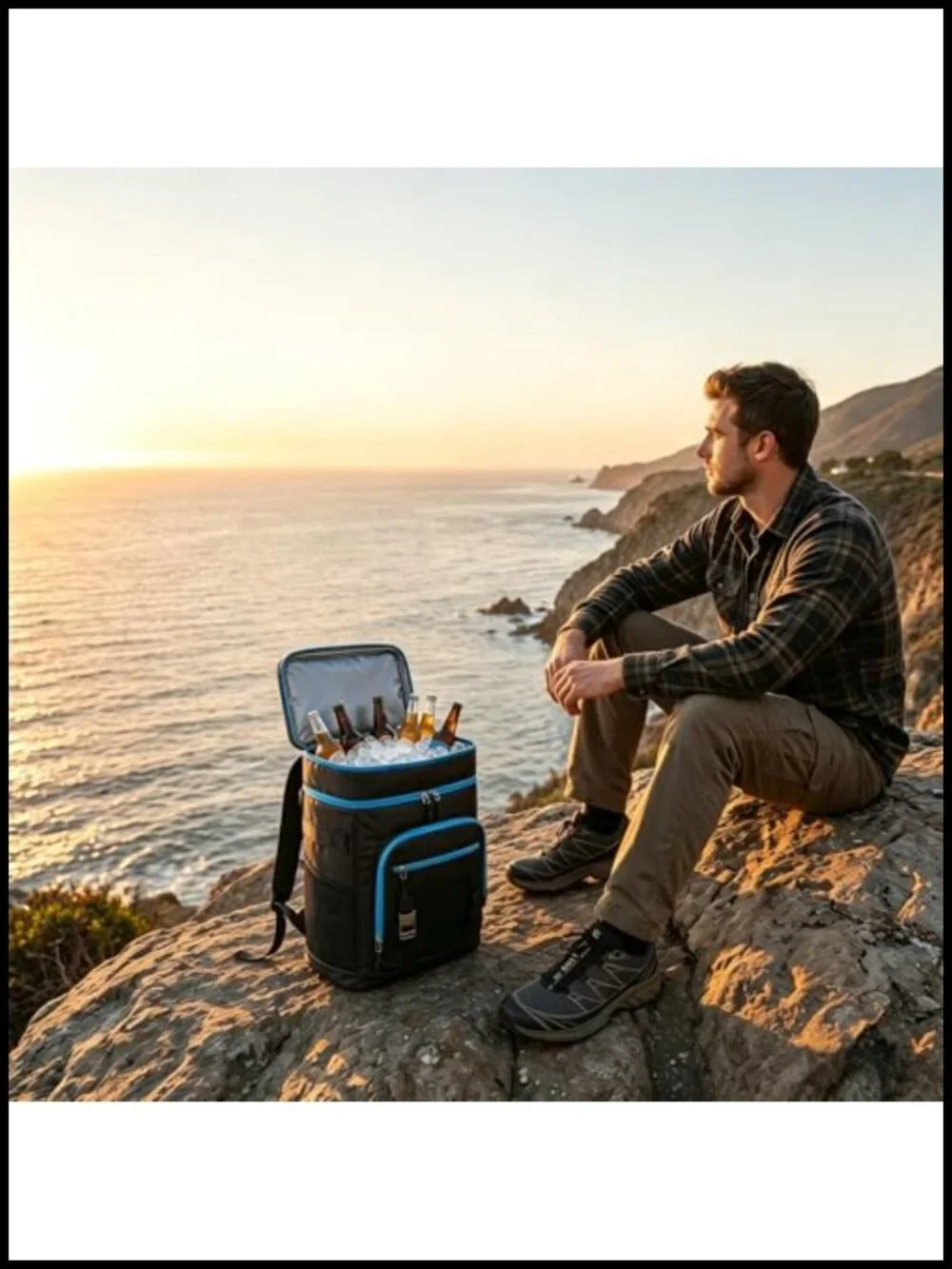Insulated Cooler Backpack Waterproof 28L Leakproof Lunch Bag Camping Hiking